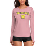 Custom Light Pink Light Yellow Women's Long-Sleeve Shirt