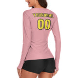 Custom Light Pink Light Yellow Women's Long-Sleeve Shirt