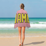 Custom Light Pink Light Yellow Beach Towel