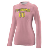 Custom Light Pink Light Yellow Women's Long-Sleeve Shirt