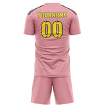 Custom Light Pink Light Yellow Soccer Jersey