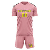 Custom Light Pink Light Yellow Soccer Jersey