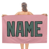Custom Light Pink Blue Green Beach Towel
