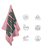 Custom Light Pink Blue Green Beach Towel