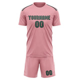 Custom Light Pink Blue Green Soccer Jersey