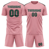 Custom Light Pink Blue Green Soccer Jersey