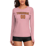 Custom Light Pink Orange Women's Long-Sleeve Shirt
