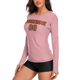 Custom Light Pink Orange Women's Long-Sleeve Shirt