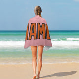 Custom Light Pink Orange Beach Towel