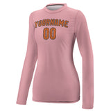 Custom Light Pink Orange Women's Long-Sleeve Shirt