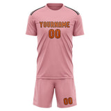 Custom Light Pink Orange Soccer Jersey