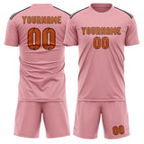 Custom Light Pink Orange Soccer Jersey