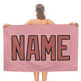 Custom Light Pink Copper Rose Beach Towel