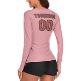 Custom Light Pink Copper Rose Women's Long-Sleeve Shirt