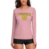 Custom Light Pink Gold Women's Long-Sleeve Shirt