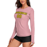 Custom Light Pink Gold Women's Long-Sleeve Shirt