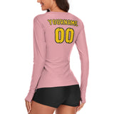 Custom Light Pink Gold Women's Long-Sleeve Shirt
