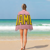 Custom Light Pink Gold Beach Towel