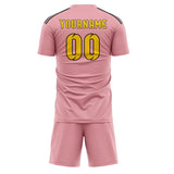 Custom Light Pink Gold Soccer Jersey