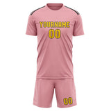 Custom Light Pink Gold Soccer Jersey
