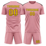 Custom Light Pink Gold Soccer Jersey