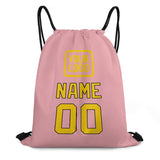 Custom Light Pink Gold Drawstring Bag