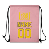 Custom Light Pink Gold Drawstring Bag