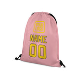 Custom Light Pink Gold Drawstring Bag