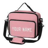 Custom Light Pink White Lunch Bag