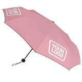 Custom Light Pink White Automatic Umbrella