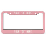 Custom Light Pink White License Plate Frame