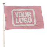 Custom Light Pink White Flag