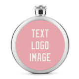 Custom Light Pink White Hip Flask
