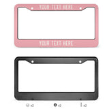 Custom Light Pink White License Plate Frame