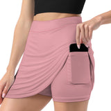 Custom Light Pink White A-Line Skort