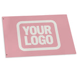 Custom Light Pink White Flag