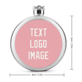 Custom Light Pink White Hip Flask
