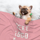 Custom Light Pink White Pet Blanket