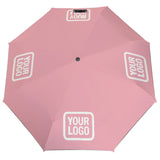 Custom Light Pink White Automatic Umbrella