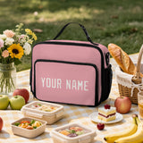 Custom Light Pink White Lunch Bag
