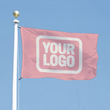 Custom Light Pink White Flag