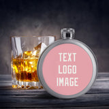 Custom Light Pink White Hip Flask