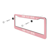 Custom Light Pink White License Plate Frame