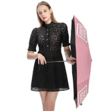 Custom Light Pink White Automatic Umbrella