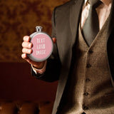 Custom Light Pink White Hip Flask