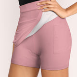 Custom Light Pink White A-Line Skort