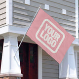 Custom Light Pink White Flag
