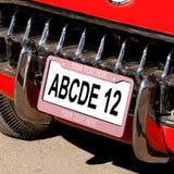 Custom Light Pink White License Plate Frame