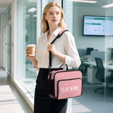 Custom Light Pink White Lunch Bag
