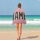 Custom Light Pink Brown Beach Towel